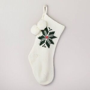 NWT Hearth and Hand Christmas Stocking - Cream, Green, Red